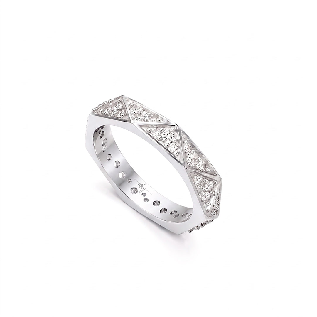 Elegant Geometric Diamond Band Ring
