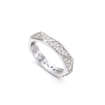 Elegant Geometric Diamond Band Ring