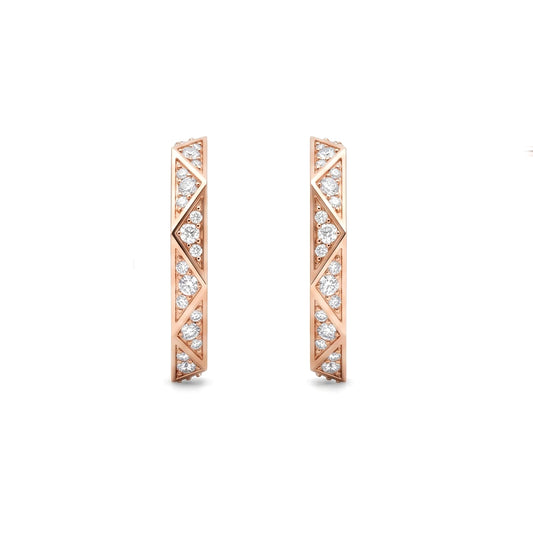 Elegant Diamond Pattern Hoop Earrings