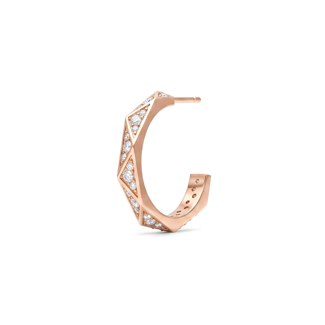 Elegant Mosaic Geometric Pave Diamond Solitaire Engagement Ring