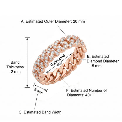 Cuban Pave Band Ring