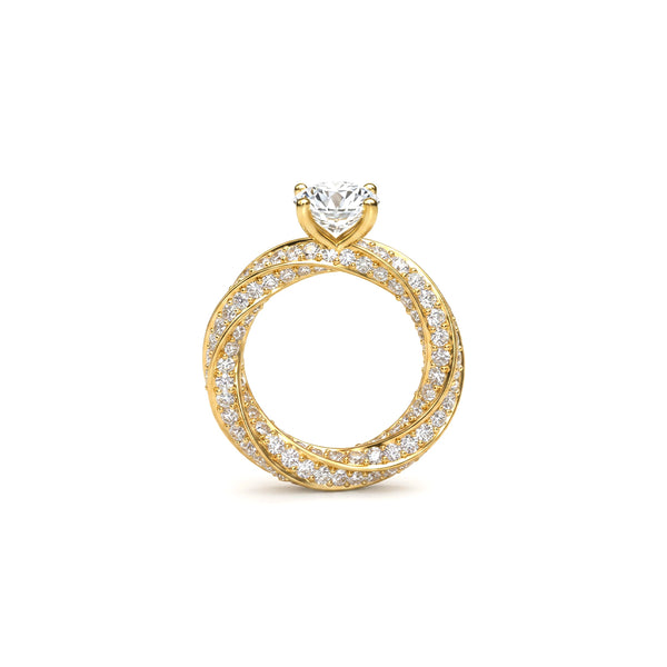 Infinity Twist Diamond Solitaire Ring