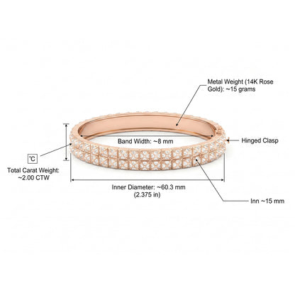 Pyramid Stud Pavé Diamond Bangle Bracelet