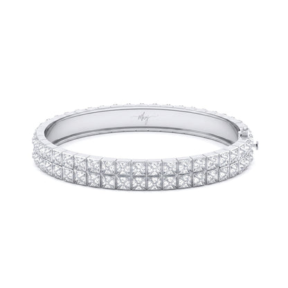 Pyramid Stud Pavé Diamond Bangle Bracelet