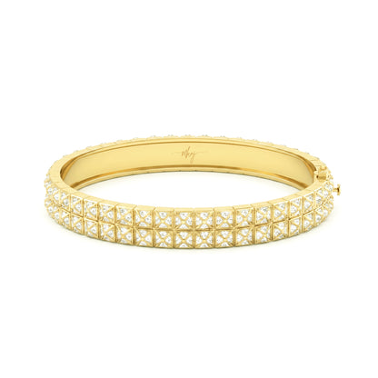 Pyramid Stud Pavé Diamond Bangle Bracelet