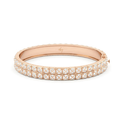 Pyramid Stud Pavé Diamond Bangle Bracelet