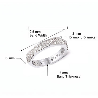 Elegant Geometric Diamond Band Ring