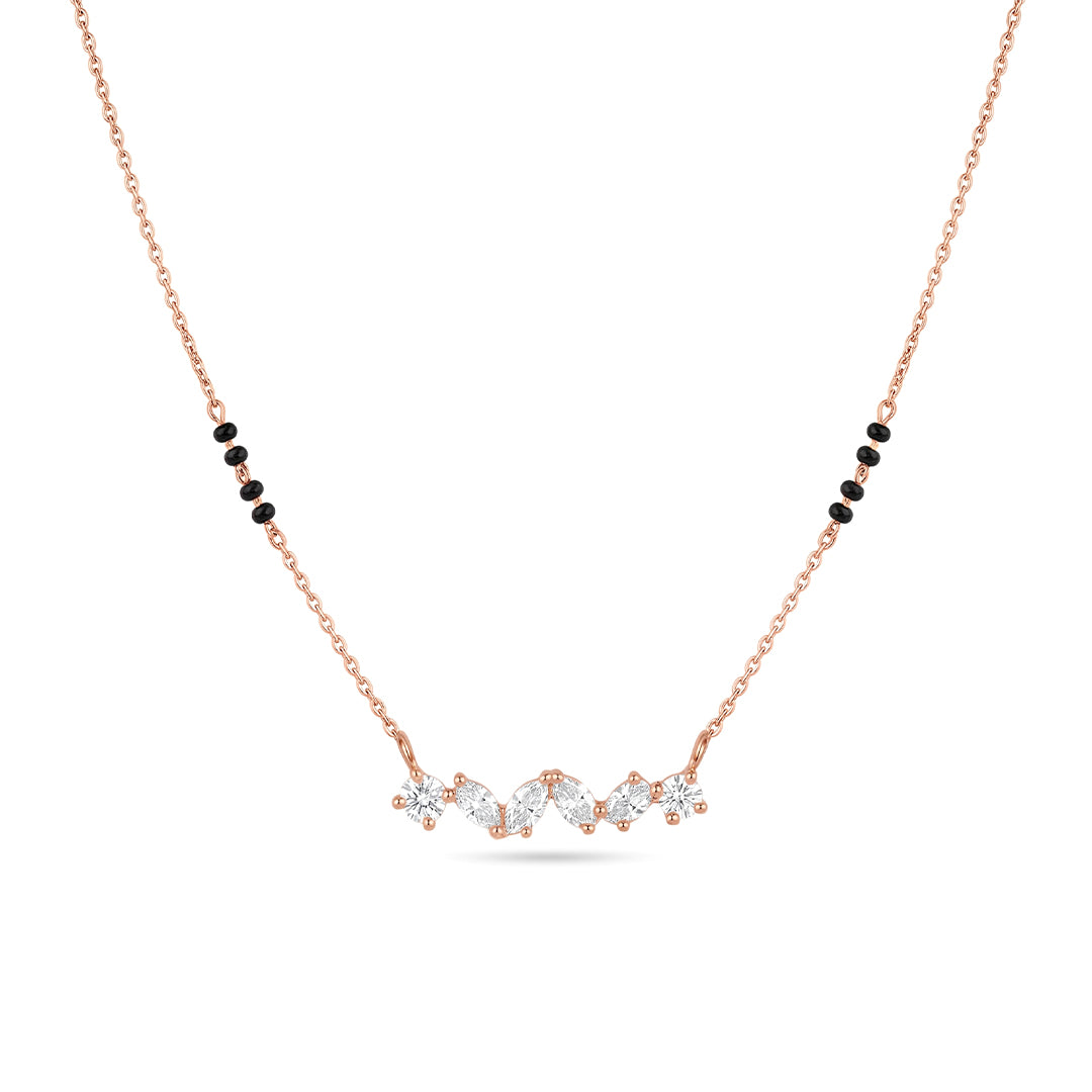 Multi-Shape Diamond Bar Mangalsutra