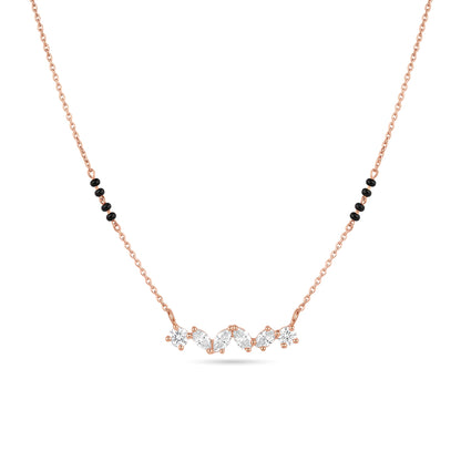 Multi-Shape Diamond Bar Mangalsutra