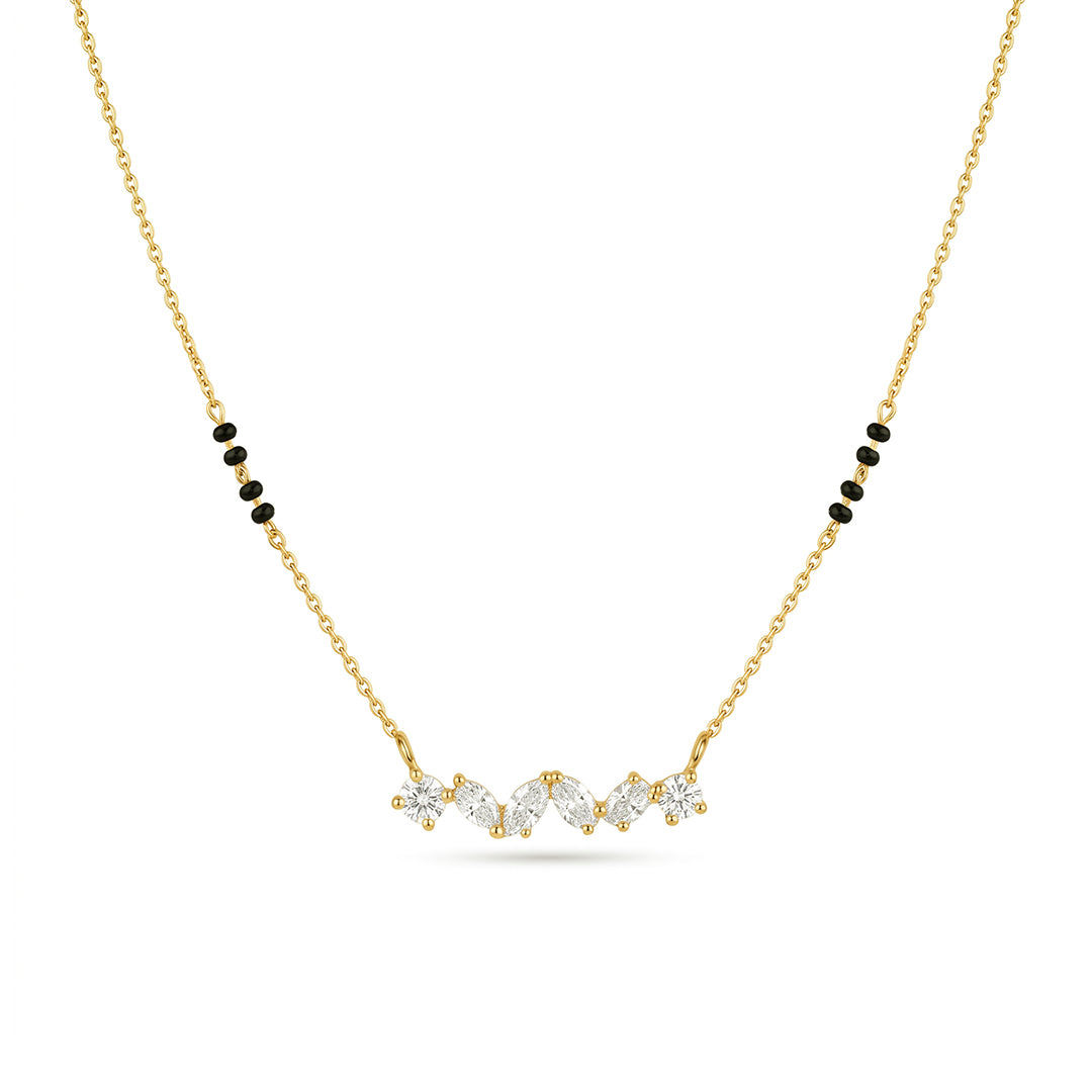 Multi-Shape Diamond Bar Mangalsutra