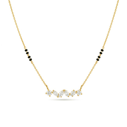 Multi-Shape Diamond Bar Mangalsutra