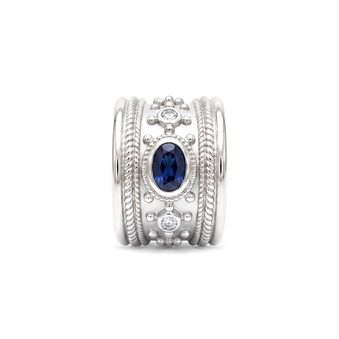 Vintage Sapphire and Diamond Band Ring