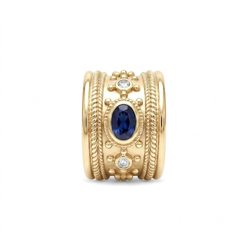 Vintage Sapphire and Diamond Band Ring