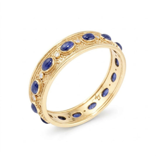 Vintage Sapphire and Diamond Bangle Bracelet