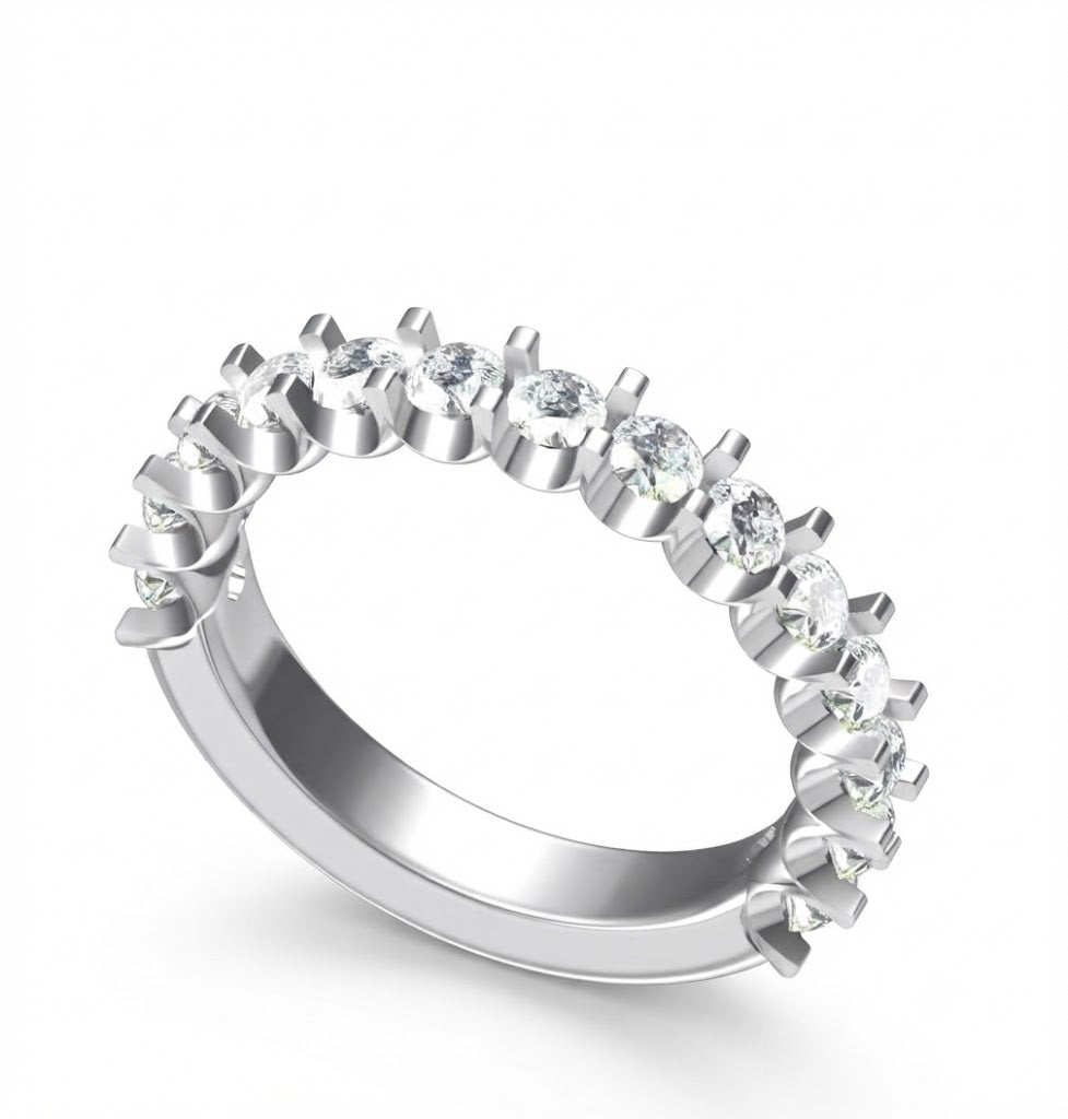 Eternal Glow Diamond Eternity  U Shape Prong Band