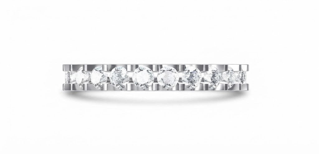Eternal Glow Diamond Eternity  U Shape Prong Band