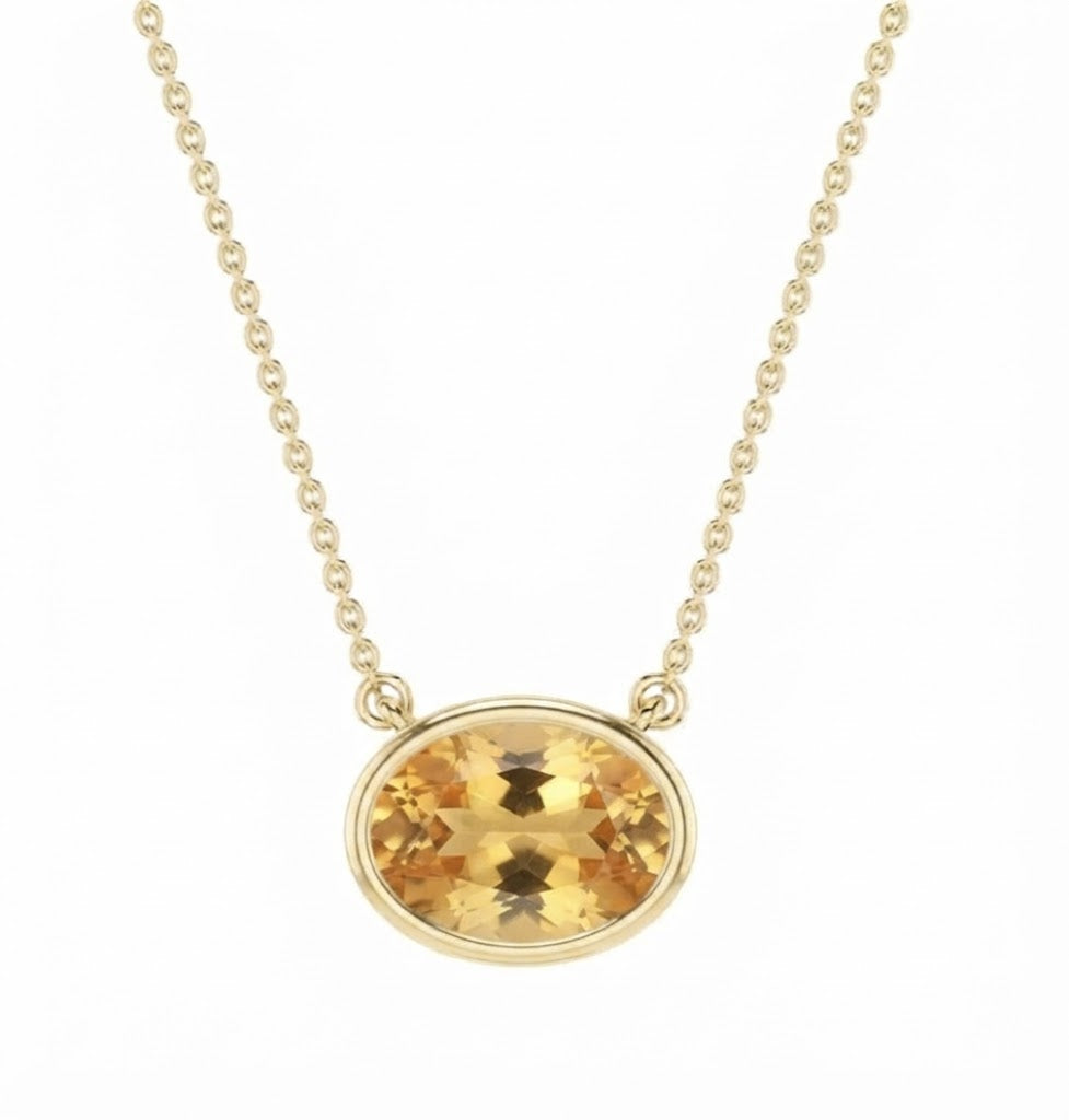 Essential Oval Solitaire Astrology Pendant