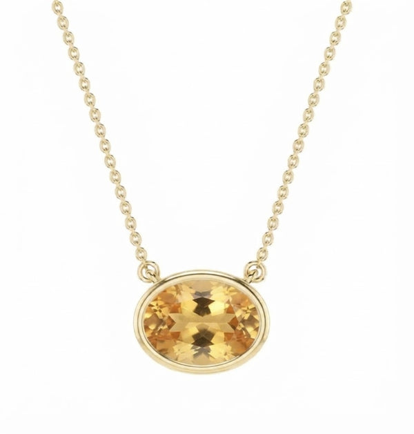 Essential Oval Solitaire Astrology Pendant