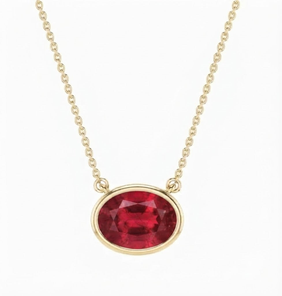 Essential Oval Solitaire Astrology Pendant