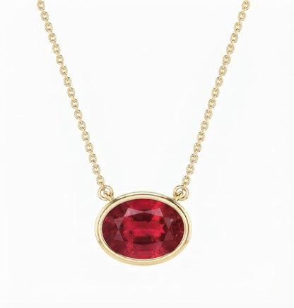 Essential Oval Solitaire Astrology Pendant