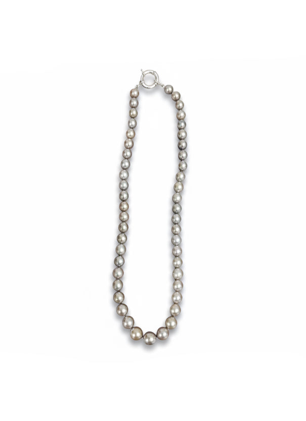 The Obsidian Lumina Grey Pearl Strand Necklace