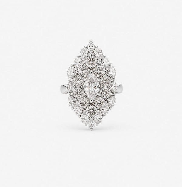 The Grand Marquise Cluster Statement Ring