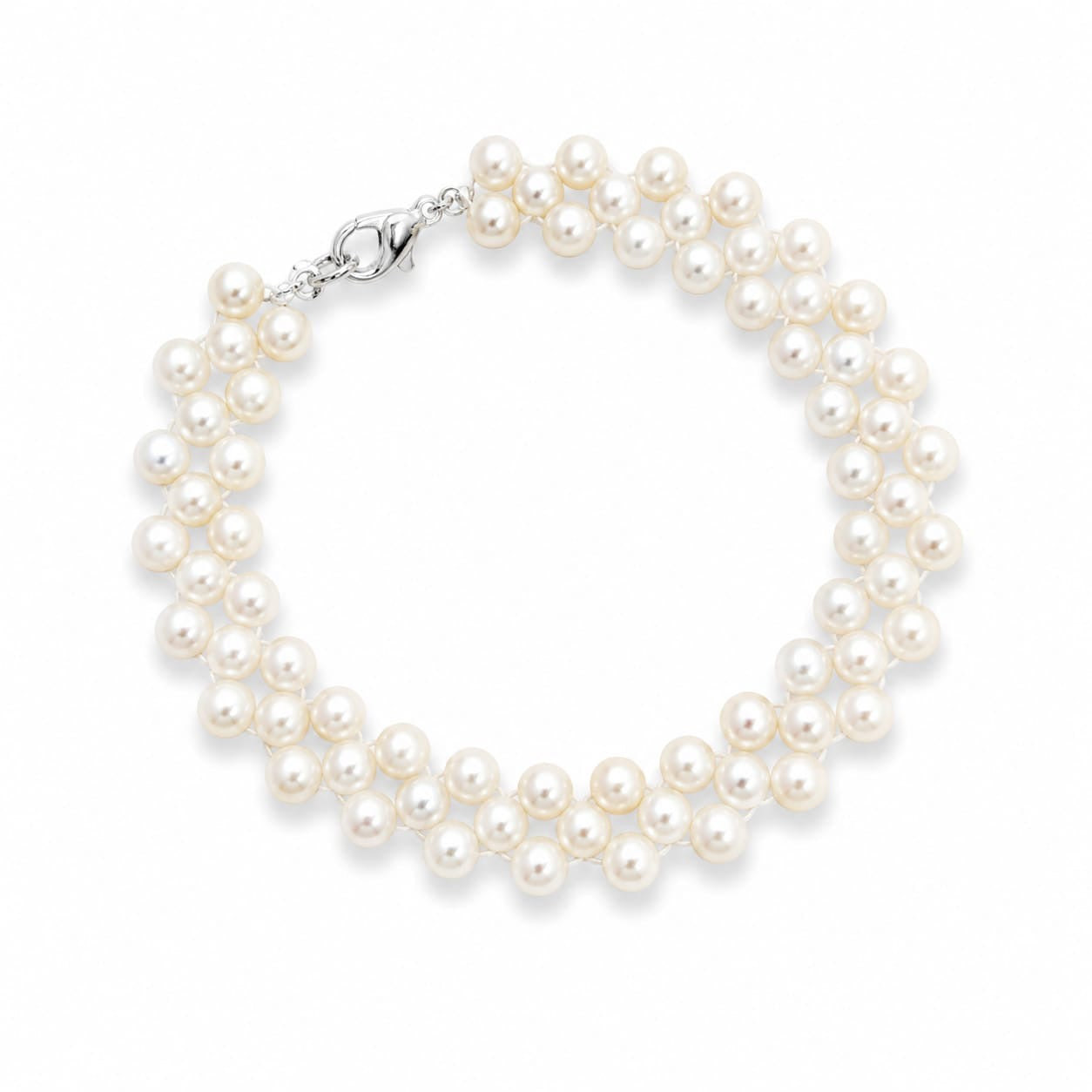 The Lumina Woven Mesh Pearl Bracelet